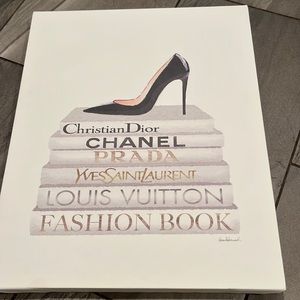 Fashion designer book canvas wall art